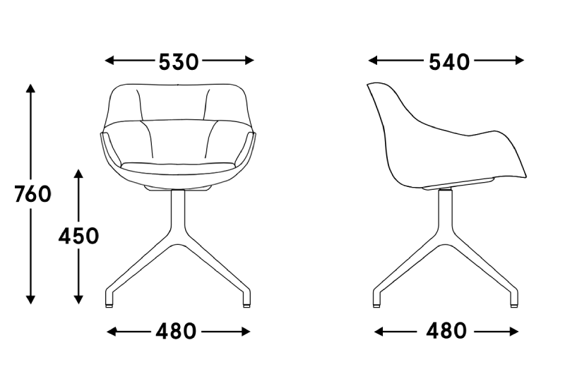 Balta Chair Size Iamge