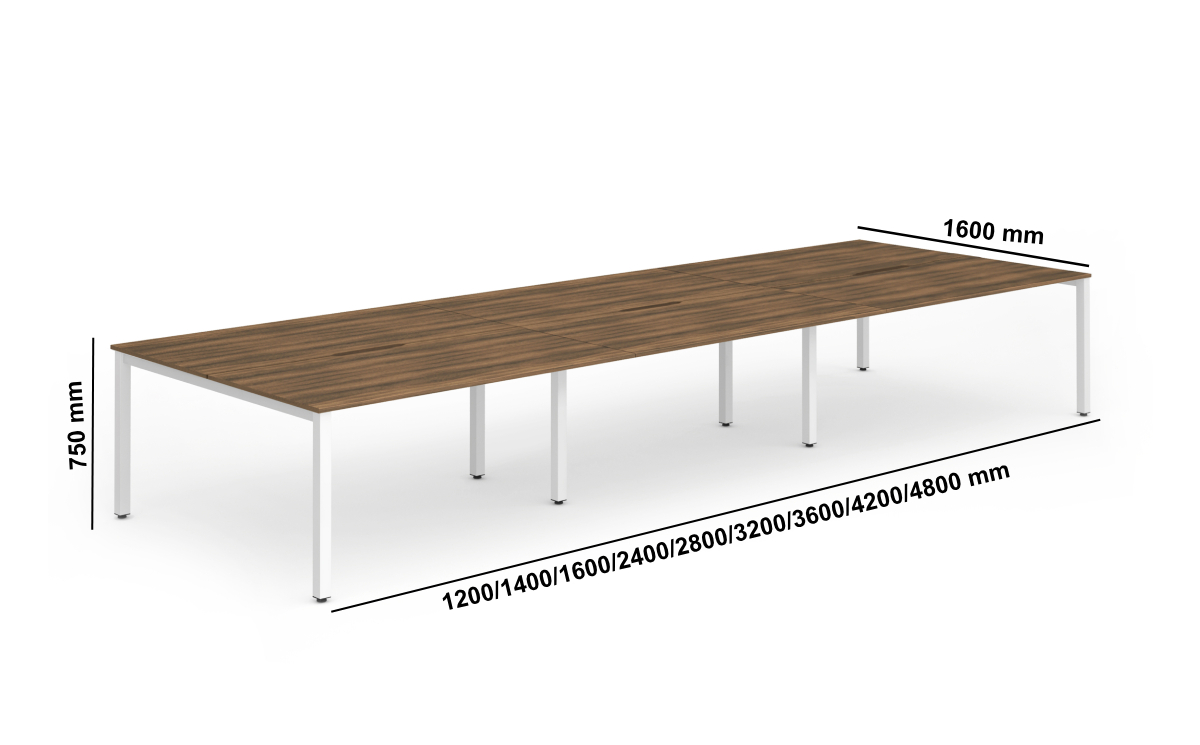 Evoiva Operators Office Desk With Post Leg For 2 4 And 6 Person Middle