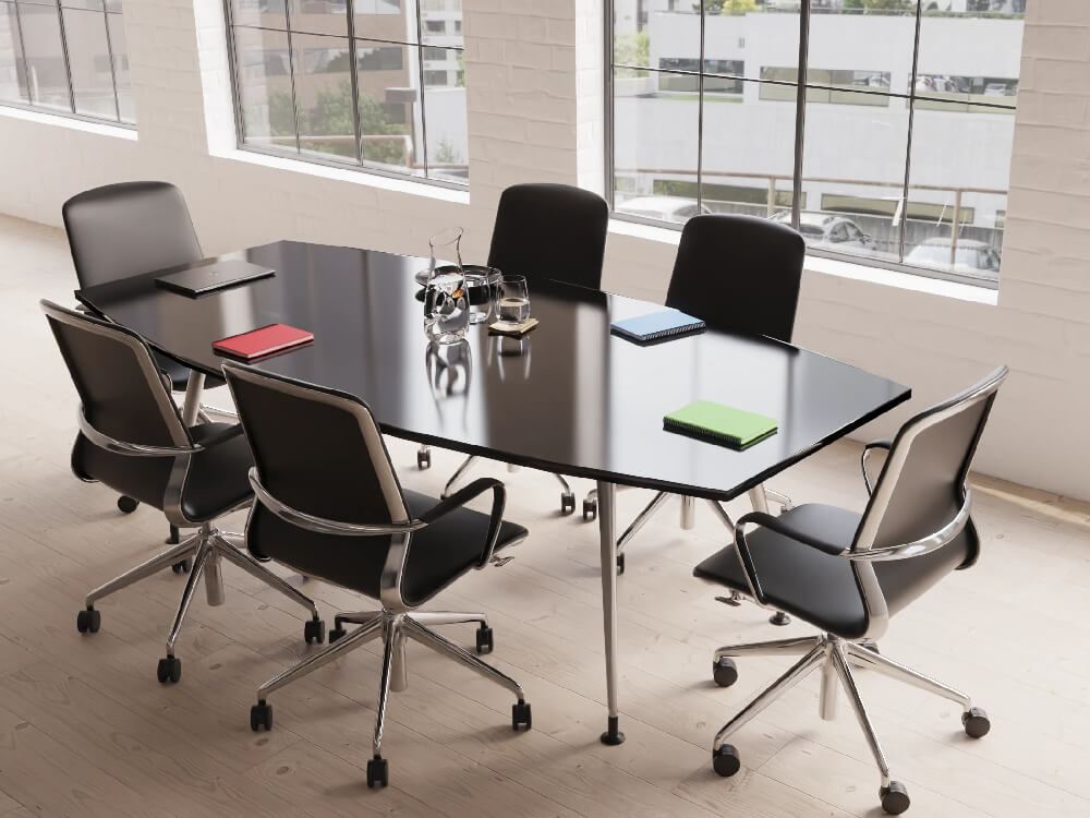 Hilario And Louis Bundle High Gloss Barrel Shape Meeting Table With Medium Back Chair Main Img Hilario And Louis Bundle High Gloss Barrel Shape Meeting Table With Medium Back Chair Main Img