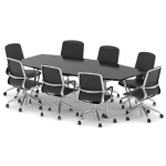 Hilario And Louis Bundle High Gloss Barrel Shaped Meeting Table With High Back Chair L2400 And 8 Persons Hilario And Louis Bundle High Gloss Barrel Shaped Meeting Table With High Back Chair L2400 And 8 Persons