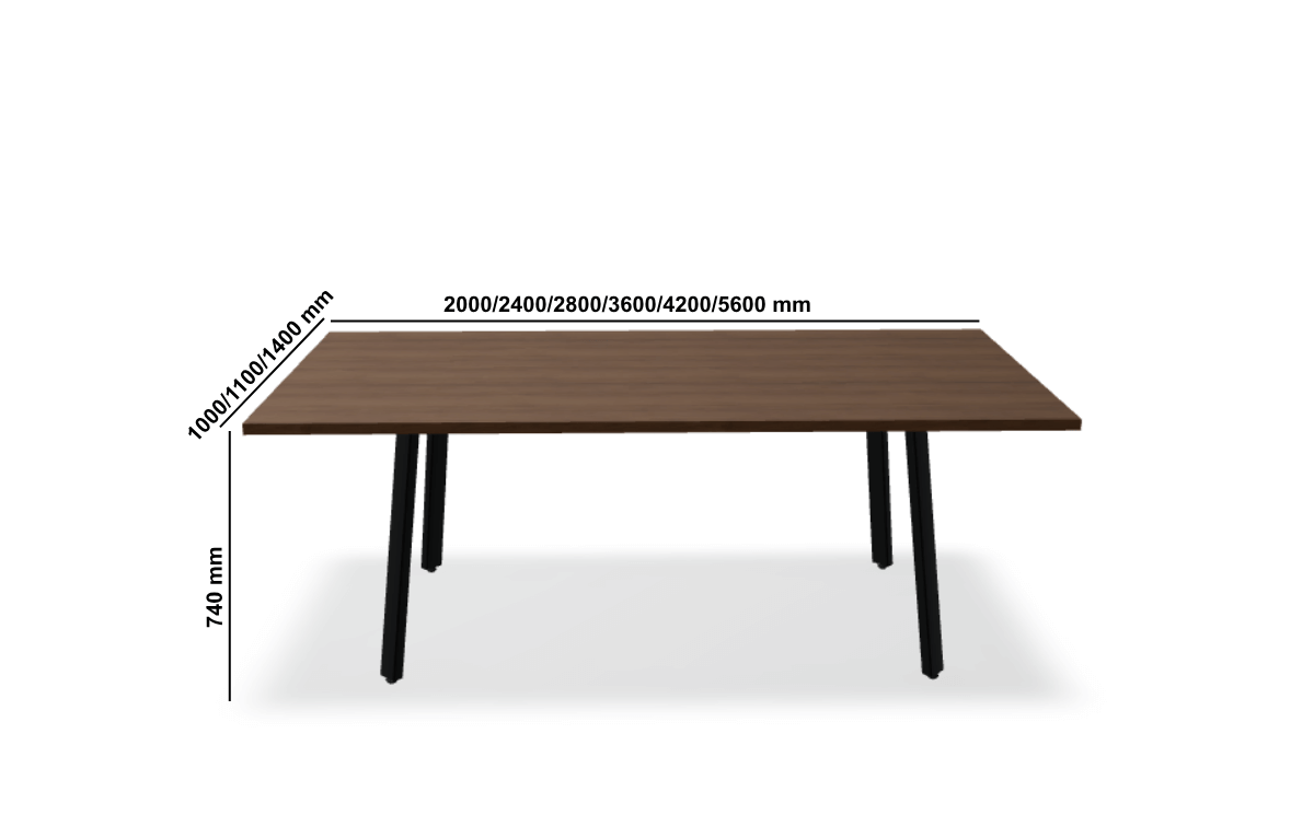 Ogiva 1 Rectangular & Barrel Shape Meeting Table Size Image (1)