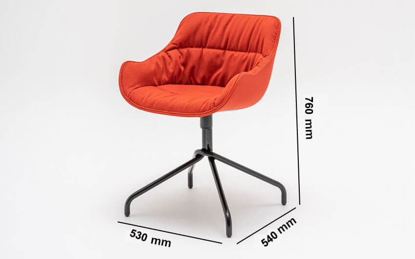 Balta 1 – 4 Start Base Chair Size Image