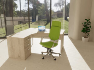 Imara 2 Corner Desk With High Pedestal And Panel Legs Main Img