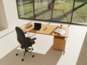 Imara 3 Straight Desk With Mobile Pedestal And Cantilever Legs 1