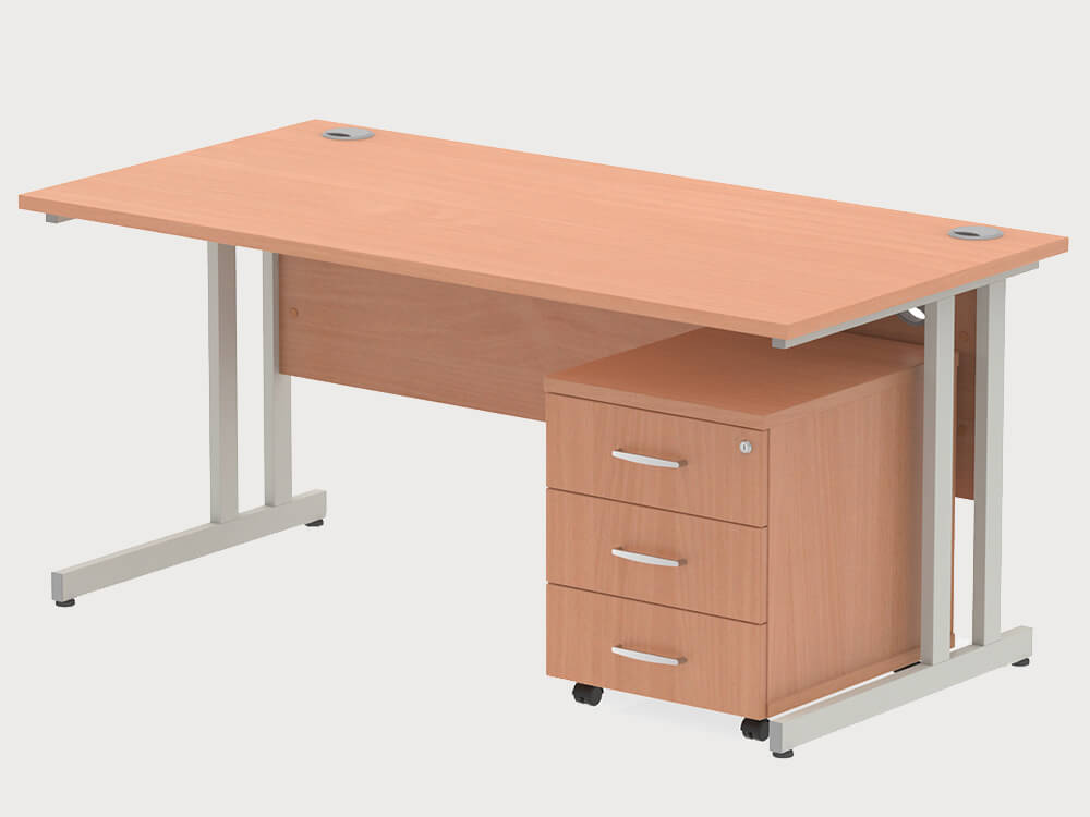 Imara 3 Straight Desk With Mobile Pedestal And Cantilever Legs 15 Imara 3 Straight Desk With Mobile Pedestal And Cantilever Legs 15