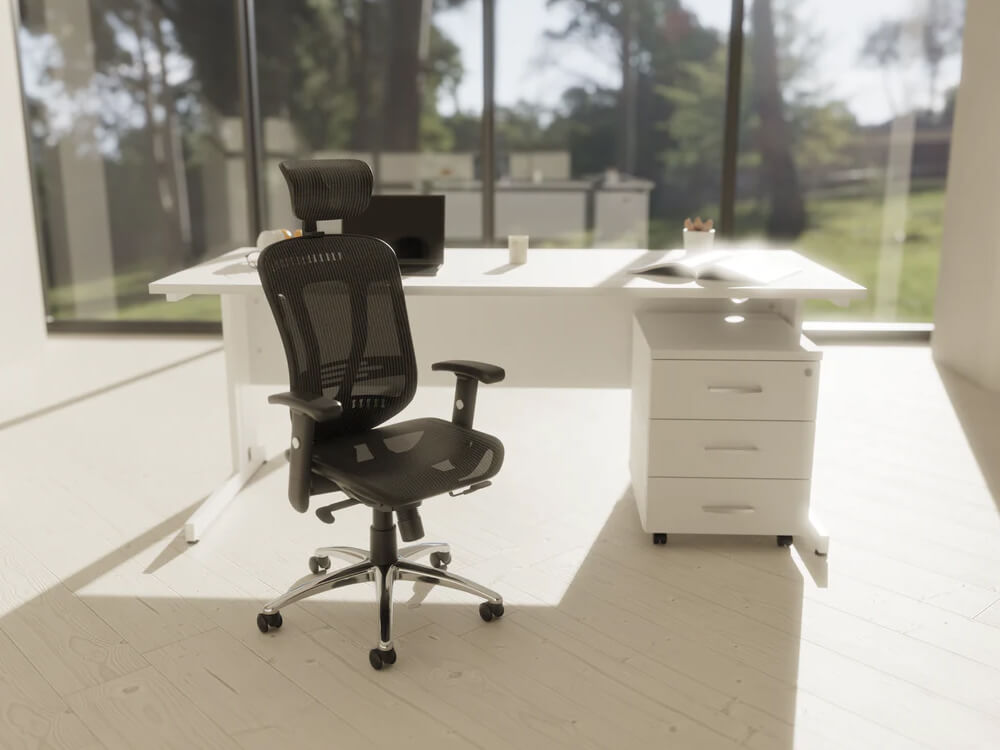 Imara 3 Straight Desk With Mobile Pedestal And Cantilever Main Img Imara 3 Straight Desk With Mobile Pedestal And Cantilever Main Img