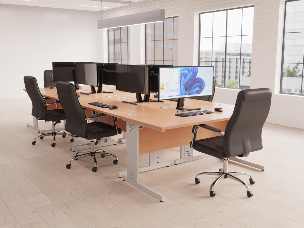 Imara 5 Straight Desk With Modesty Panel And Cable Managed Legs 1 Imara 5 Straight Desk With Modesty Panel And Cable Managed Legs 1