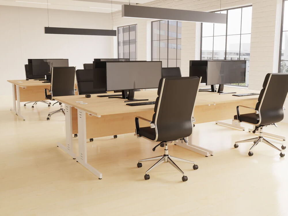 Imara 5 Straight Desk With Modesty Panel And Cable Managed Legs 3 Imara 5 Straight Desk With Modesty Panel And Cable Managed Legs 3