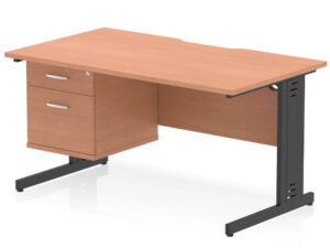 Imara 6 Straight Desk With With Single Fixed Pedestal Main Img