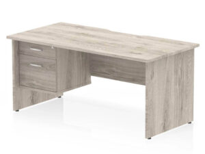 Imara 7 Straight Desk With Panel Legs & Fixed Pedestal 01