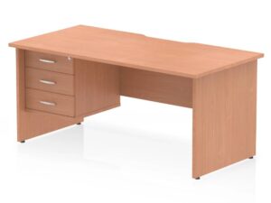 Imara 7 Straight Desk With Panel Legs & Fixed Pedestal Main Img