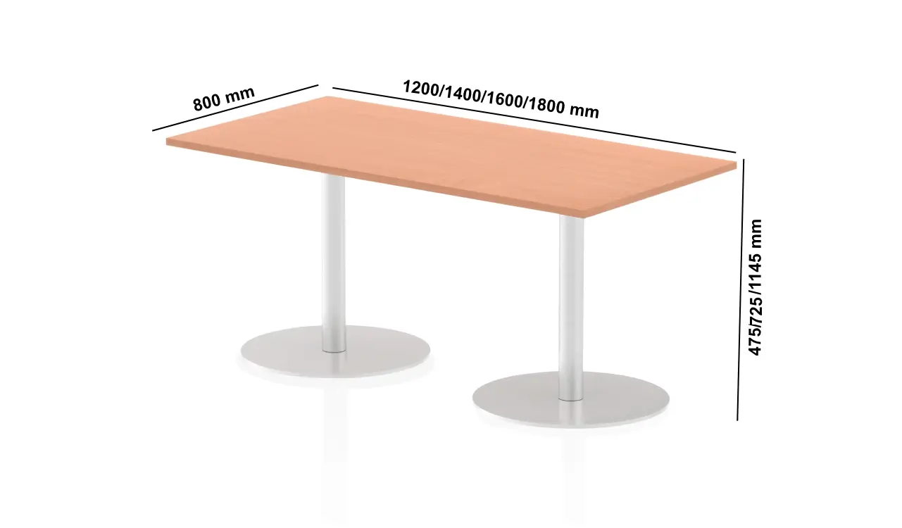 Irita Round Square Rectangular D End And Barrel Shaped Meeting Table With Trumpet Base Leg Dimensions Img