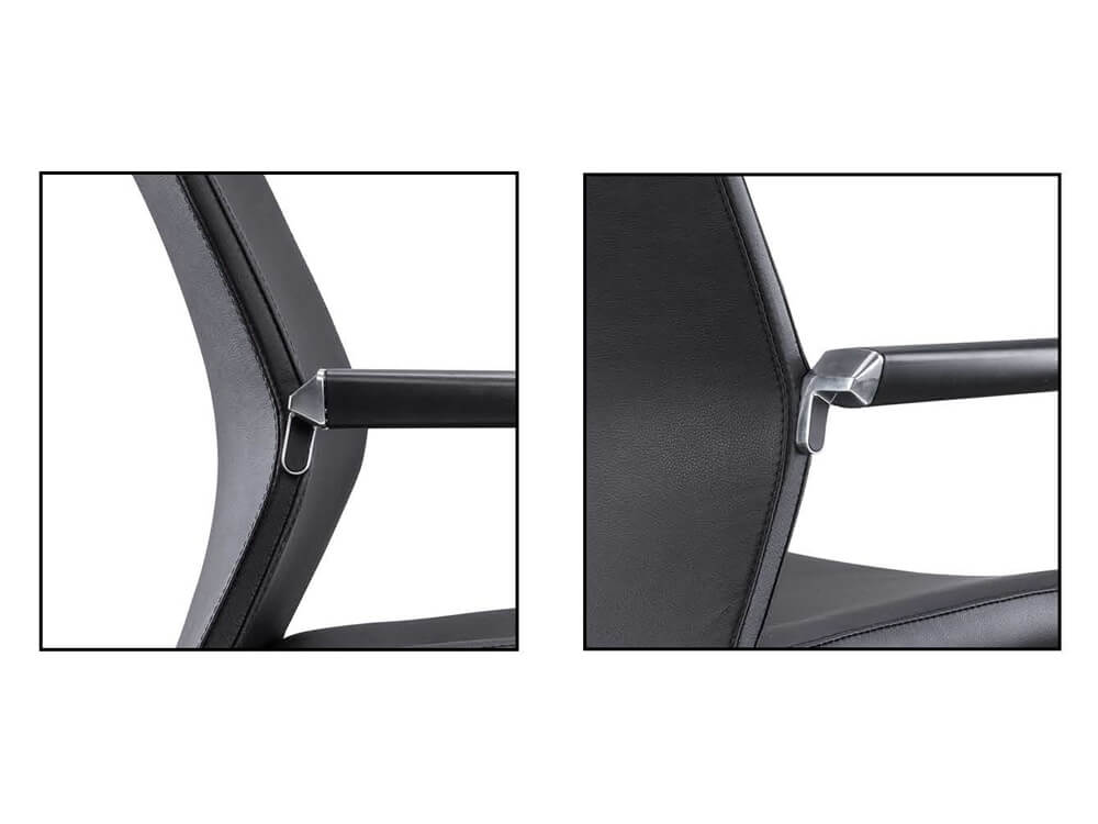 Milda Black Faux Leather Meeting Chair 2 Milda Black Faux Leather Meeting Chair 2