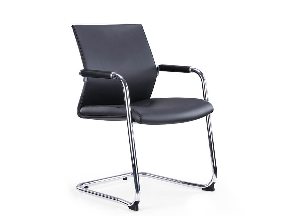 Milda Black Faux Leather Meeting Chair Milda Black Faux Leather Meeting Chair