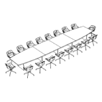 Extra Large Barrel Shape Table + 16 and 22 Chair
