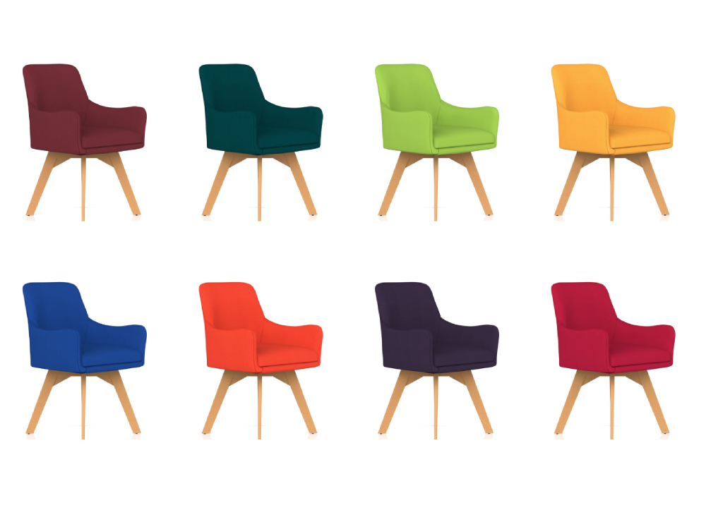 Solo – Fabric Wood Leg Armchair 03 Solo – Fabric Wood Leg Armchair 03