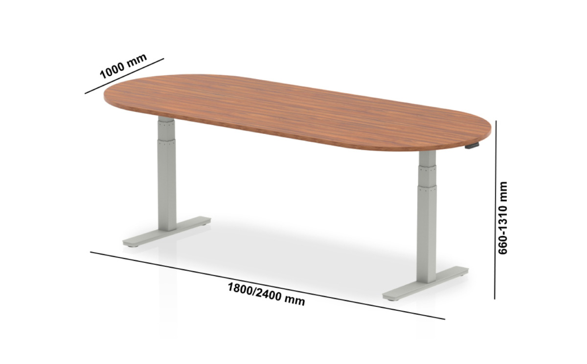 Liana D End Shaped Height Adjustable Meeting Table Size Image