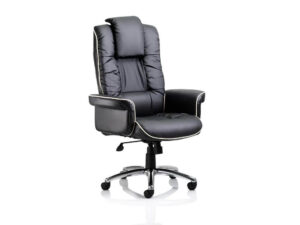 Cayson High Back Black Soft Bonded Leather Executive Office Chair With Arms Main Img