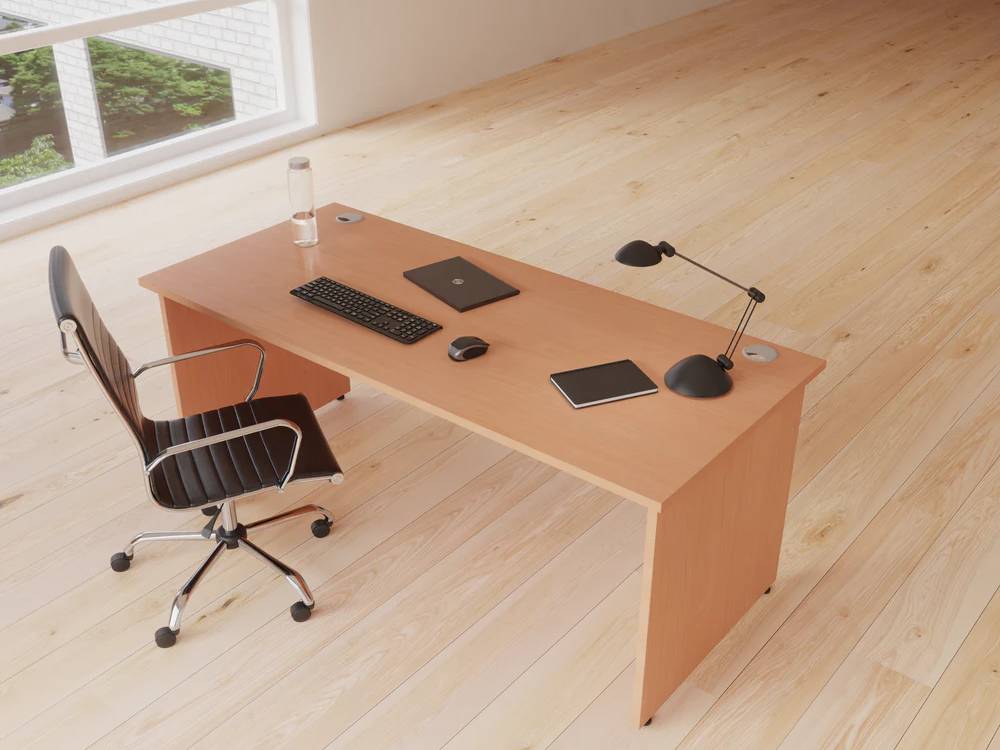 Imara 9 Straight Desk With Panel Leg 02 Imara 9 Straight Desk With Panel Leg 02