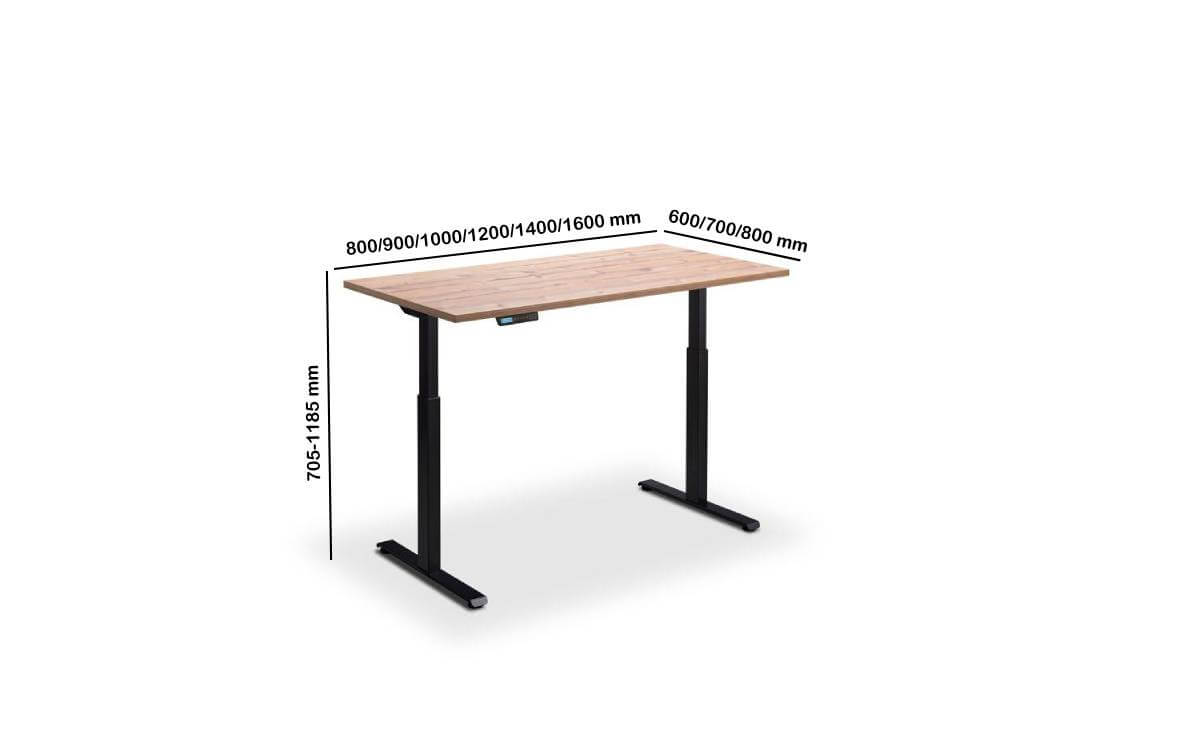 Raelyn Rectangular Electric Height Adjustable Desk Dimmssion Image