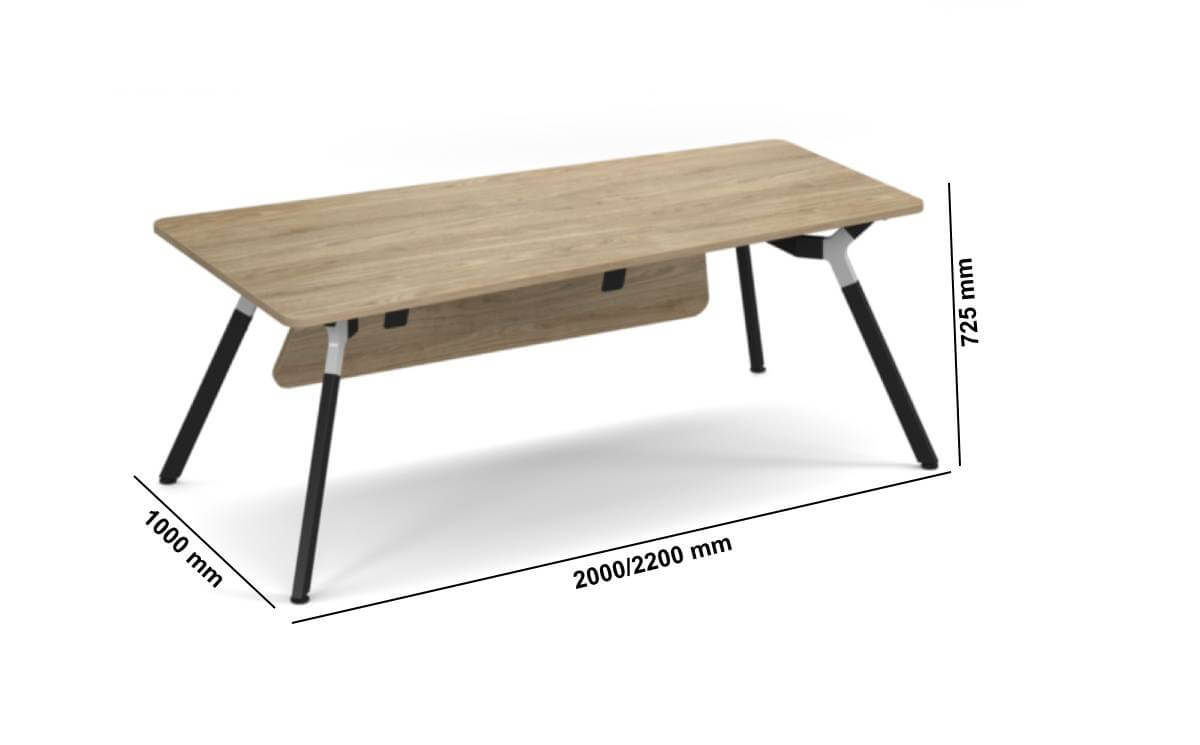 Analia 1 Wood Executive Desk With A Frame Leg Dimensions Img