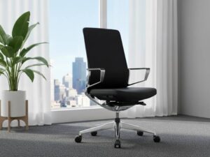 Levona Black Faux Leather Meeting Chair Main Img