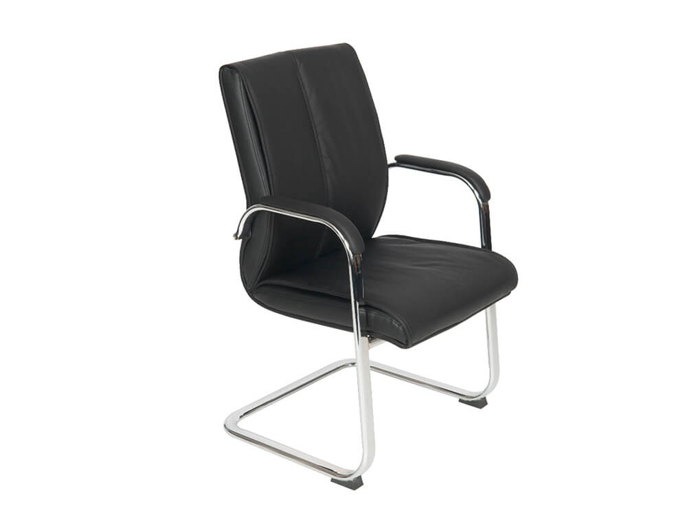 Milena 1 Black Faux Leather Meeeting Room Chir With Chrome Cantilever Frame 01 Milena 1 Black Faux Leather Meeeting Room Chir With Chrome Cantilever Frame 01