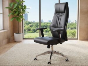 Milena Black Faux Leather High Back Executive Chair 01