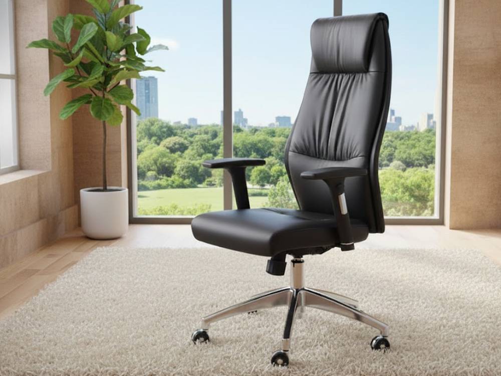 Milena Black Faux Leather High Back Executive Chair 01 Milena Black Faux Leather High Back Executive Chair 01