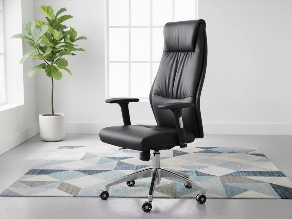 Milena Black Faux Leather High Back Executive Chair Main Image Milena Black Faux Leather High Back Executive Chair Main Image