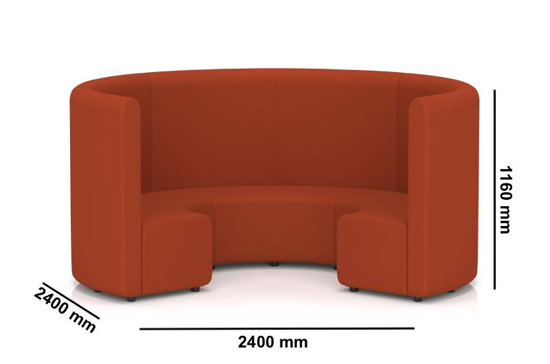 Malizi 3 – High And Low Back Circular Booth With Table Dimensiosn Img